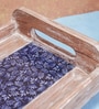 Brown & Blue Acacia Wood Serving Tray