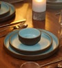 (Set Of 6) Brown & Blue Stoneware Small Bowl