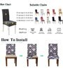 Brown & Cream Printed Polyester Blend 14x38 Inches Chair Covers (Set of 6)