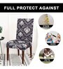 Brown & Cream Printed Polyester Blend 14x38 Inches Chair Covers (Set of 6)