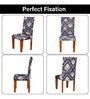 Brown & Cream Printed Polyester Blend 14x38 Inches Chair Covers (Set of 6)
