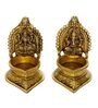 Brown & Gold Brass Laxmi Ganesha Handcrafted Diya eCraftIndia