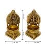 Brown & Gold Brass Laxmi Ganesha Handcrafted Diya eCraftIndia