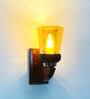Brown & Gold E27 holder Wood & Glass Uplight Wall Scone