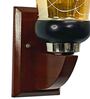 Brown & Gold E27 holder Wood & Glass Uplight Wall Scone