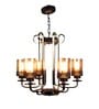 Brown & Gold Iron Chandelier
