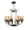 Brown & Gold Iron Chandelier