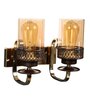 Brown & Gold Iron Wall Lights
