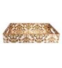 Brown & Gold MDF Wood Abstract  Rectangle Serving Tray
