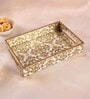 Brown & Gold MDF Wood Abstract  Rectangle Serving Tray