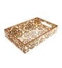 Brown & Gold MDF Wood Abstract  Rectangle Serving Tray
