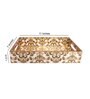 Brown & Gold MDF Wood Abstract  Rectangle Serving Tray