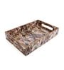 Brown & Gold MDF Wood Diamond  Rectangle Serving Tray