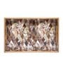 Brown & Gold MDF Wood Diamond  Rectangle Serving Tray