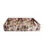 Brown & Gold MDF Wood Diamond  Rectangle Serving Tray