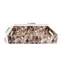 Brown & Gold MDF Wood Diamond  Rectangle Serving Tray