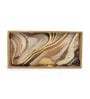 Brown & Gold MDF Wood Marble  Rectangle Serving Tray