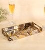 Brown & Gold MDF Wood Marble  Rectangle Serving Tray