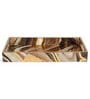 Brown & Gold MDF Wood Marble  Rectangle Serving Tray