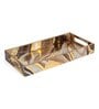 Brown & Gold MDF Wood Marble  Rectangle Serving Tray