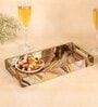 Brown & Gold MDF Wood Marble  Rectangle Serving Tray