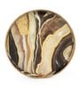Brown & Gold MDF Wood Marble (Set of 2) Round Serving Trays
