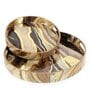 Brown & Gold MDF Wood Marble (Set of 2) Round Serving Trays