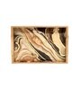 Brown & Gold MDF Wood Marble (Set of 4) Serving Trays