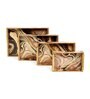 Brown & Gold MDF Wood Marble (Set of 4) Serving Trays