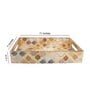 Brown & Gold MDF Wood Mosaic  Rectangle Serving Tray