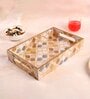 Brown & Gold MDF Wood Mosaic  Rectangle Serving Tray
