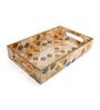 Brown & Gold MDF Wood Mosaic  Rectangle Serving Tray
