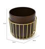 Brown & Gold Metal Floor Planter