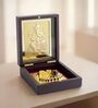 Brown & Gold-Toned 24 Ct Gold Foil Ganesh Prayer Box