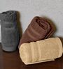 Brown & Grey & Beige Cotton Solid 550 GSM 3 Pcs Hand Towels