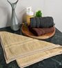 Brown & Grey & Beige Cotton Solid 550 GSM 3 Pcs Hand Towels