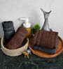 Brown & Grey Cotton Solid 550 GSM 4 Pcs Hand Towels