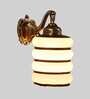 Brown & Off White Metal Wall Light