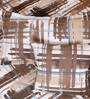 Brown & White Checkered 210 TC Cotton 6 Pieces Bedding Set Collection