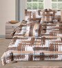 Brown & White Checkered 210 TC Cotton 6 Pieces Bedding Set Collection
