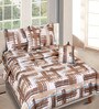Brown & White Checkered 210 TC Cotton 6 Pieces Bedding Set Collection