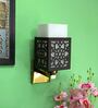 Brown & White E27 holder Metal & Glass Uplight Wall Scone