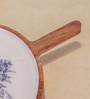 Brown & White Enamel Acacia Wood  Appetizer Platter