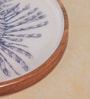 Brown & White Enamel Acacia Wood  Appetizer Platter