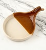 Brown & White Stoneware Platter