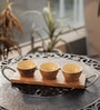 Brown & Yellow Mango Wood Appetizer Platter