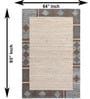 Brown Geometric Wool And Cotton 5 X 8 Ft Hand Tufted Carpet