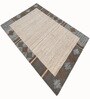 Brown Geometric Wool And Cotton 5 X 8 Ft Hand Tufted Carpet