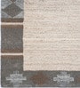 Brown Geometric Wool And Cotton 5 X 8 Ft Hand Tufted Carpet