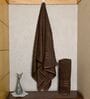 Brown Cotton Solid 550 GSM 2 Pcs Bath Towels